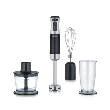 Severin SM 3772 - Frullatore a immersione con accessori 600W/230V in acciaio inox/nero