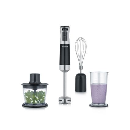 Severin SM 3772 - Frullatore a immersione con accessori 600W/230V in acciaio inox/nero