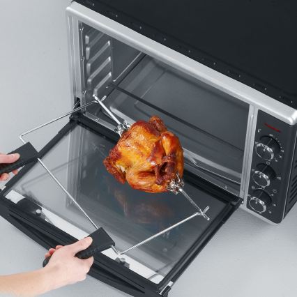 Severin TO 2058 - Forno ventilato con grill e pietra refrattaria per pizza 1800W/230V 42 l nero