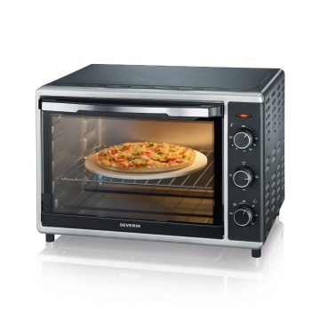 Severin TO 2058 - Forno ventilato con grill e pietra refrattaria per pizza 1800W/230V 42 l nero