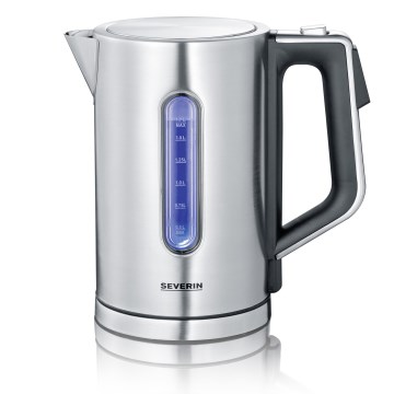 Severin WK 3418 - Bollitore elettrico 1,7 l 3000 W/230 V acciaio inox/nero