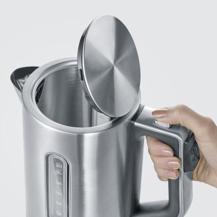 Severin WK 3418 - Bollitore elettrico 1,7 l 3000 W/230 V acciaio inox/nero