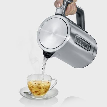 Severin WK 3418 - Bollitore elettrico 1,7 l 3000 W/230 V acciaio inox/nero