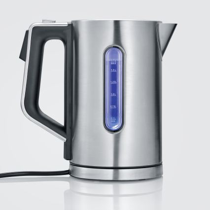 Severin WK 3418 - Bollitore elettrico 1,7 l 3000 W/230 V acciaio inox/nero