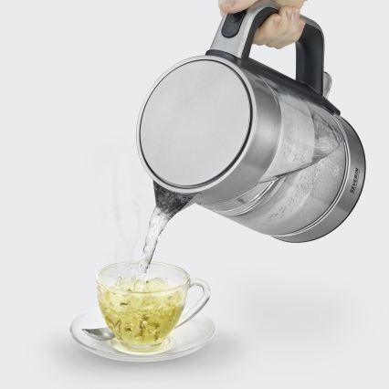 Severin WK 3420 - Bollitore elettrico rapido 1,7 l 2200 W/230 V inox/vetro