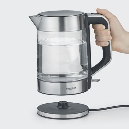 Severin WK 3420 - Bollitore elettrico rapido 1,7 l 2200 W/230 V inox/vetro