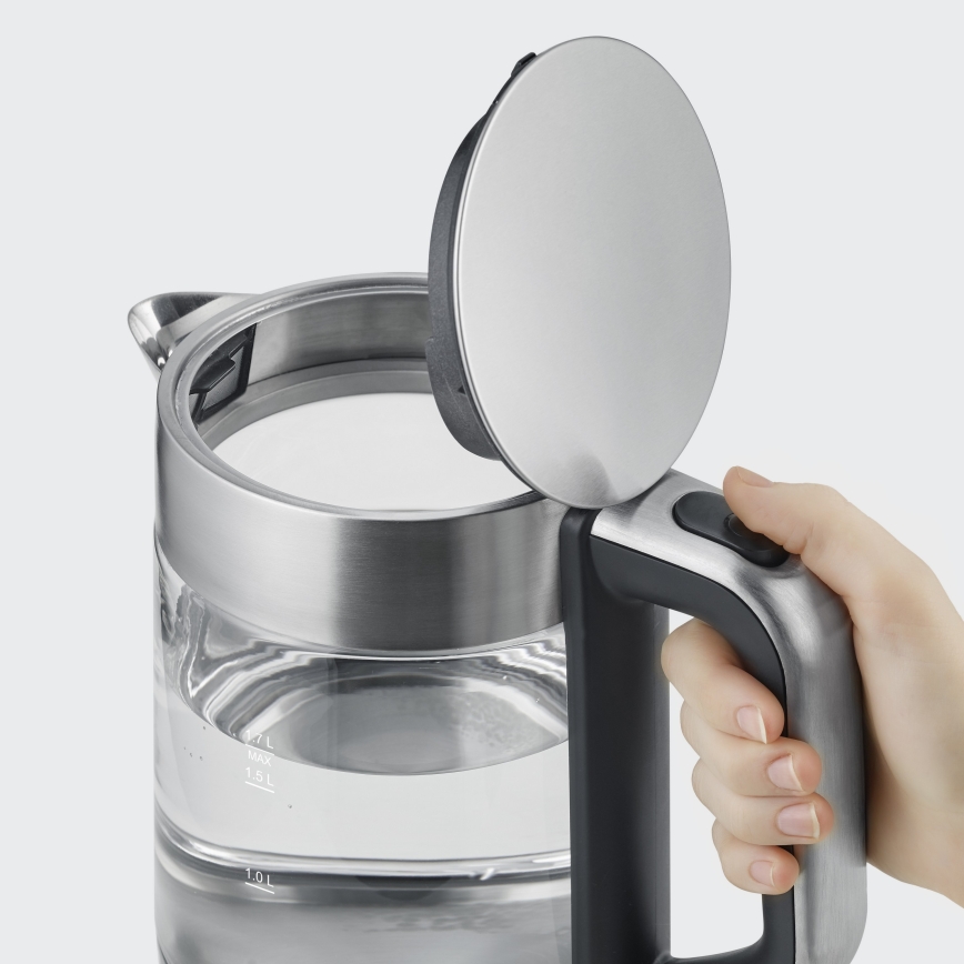Severin WK 3420 - Bollitore elettrico rapido 1,7 l 2200 W/230 V inox/vetro