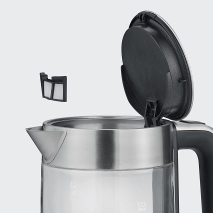 Severin WK 3420 - Bollitore elettrico rapido 1,7 l 2200 W/230 V inox/vetro