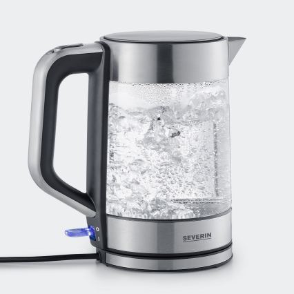 Severin WK 3420 - Bollitore elettrico rapido 1,7 l 2200 W/230 V inox/vetro