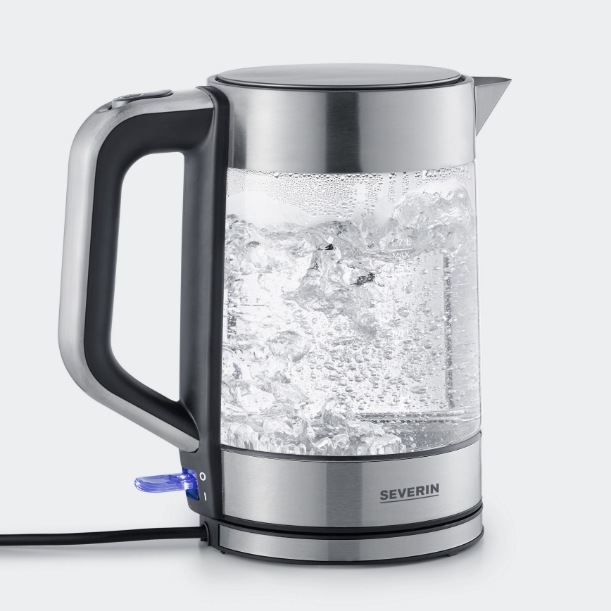 Severin WK 3420 - Bollitore elettrico rapido 1,7 l 2200 W/230 V inox/vetro