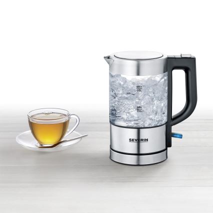 Severin WK 3472 - Bollitore elettrico rapido 0,5 l 1100 W/230 V acciaio inox/vetro