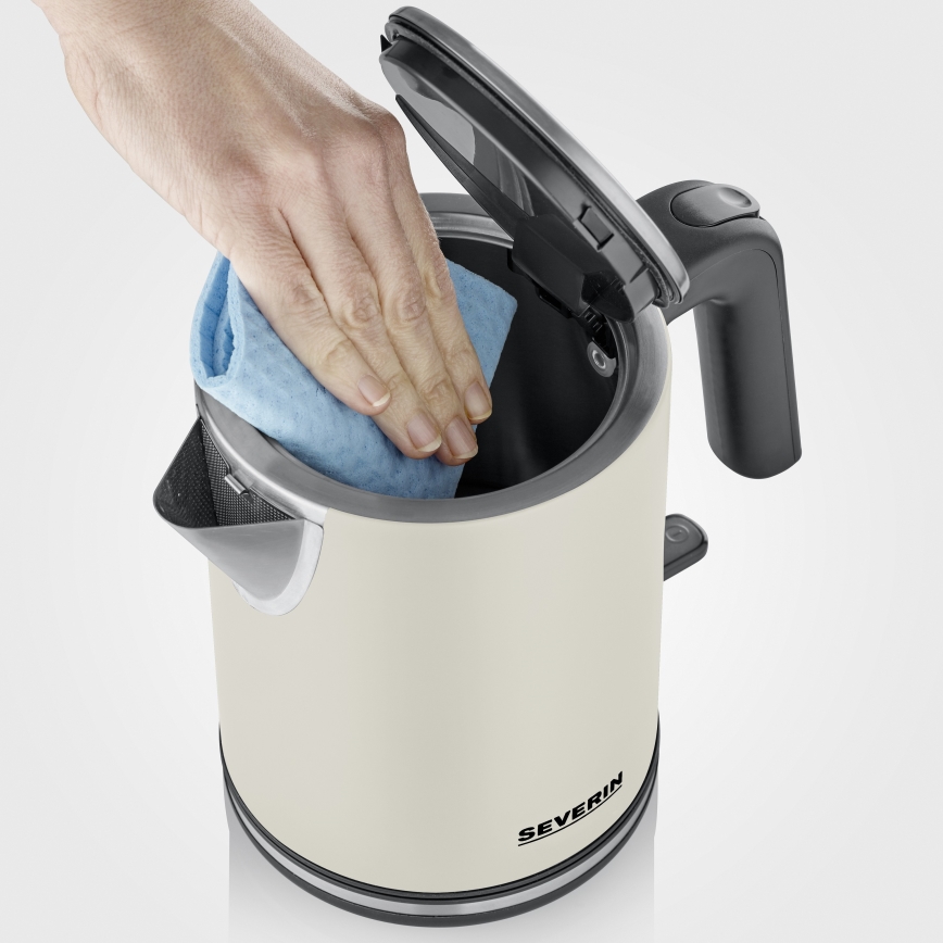 Severin WK 9577 - Bollitore elettrico ad ebollizione rapida 1 L, 2400 W/230 V, beige