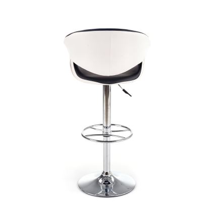 Sgabello 115x60 cm bianco/nero/cromo lucido