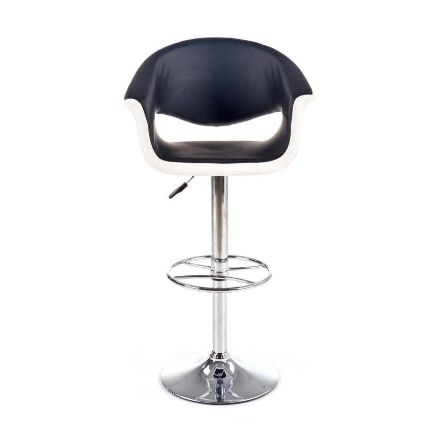 Sgabello 115x60 cm bianco/nero/cromo lucido
