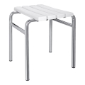 Sgabello 44x45 cm argento/bianco