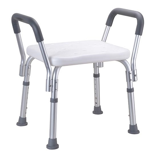 Sgabello 55,5x56 cm argento/bianco