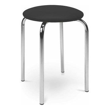Sgabello CHICO 47x41 cm nero/cromo lucido