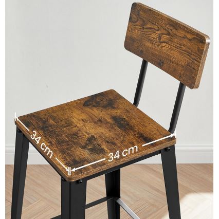 Sgabello da bar AVEN marrone/nero