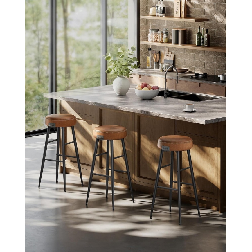 Sgabello da bar LIOR marrone/nero