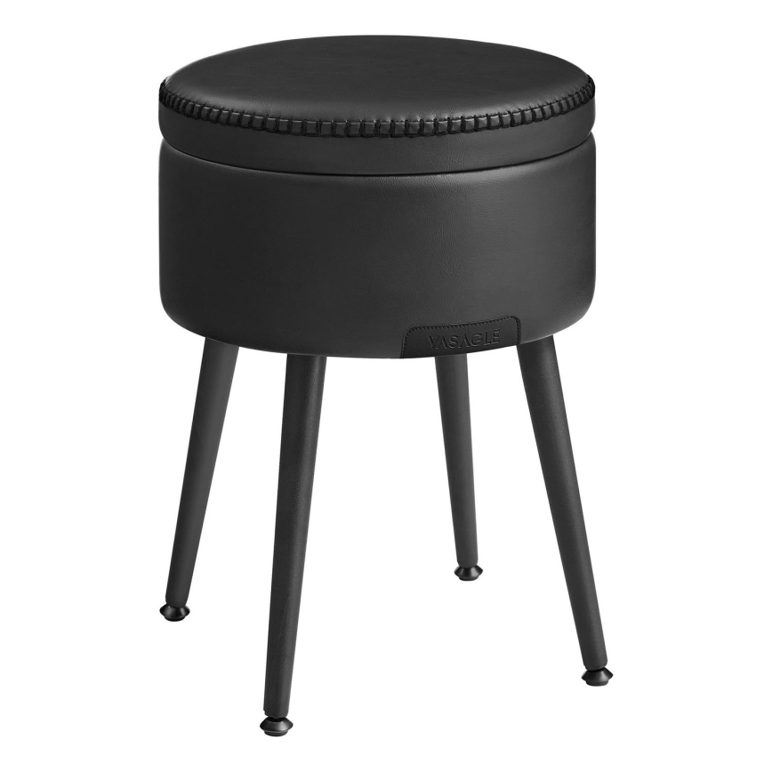 Sgabello in pelle CORE nero