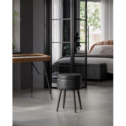 Sgabello in pelle CORE nero