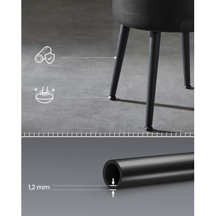 Sgabello in pelle CORE nero