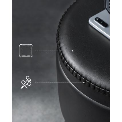 Sgabello in pelle CORE nero