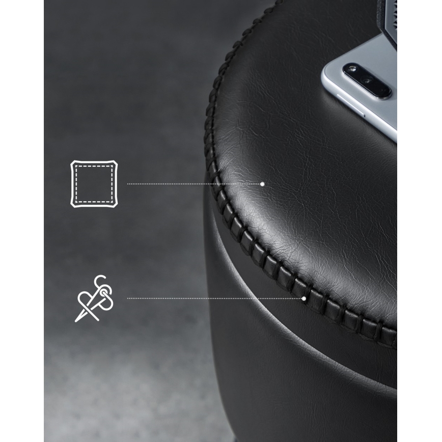 Sgabello in pelle CORE nero