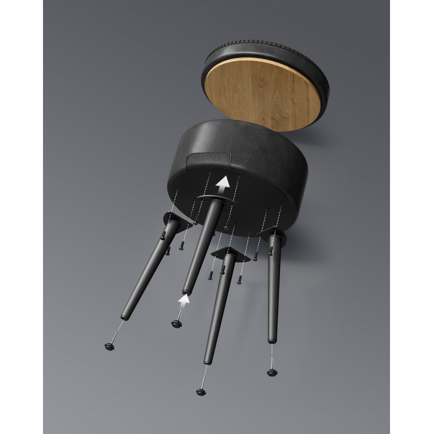 Sgabello in pelle CORE nero