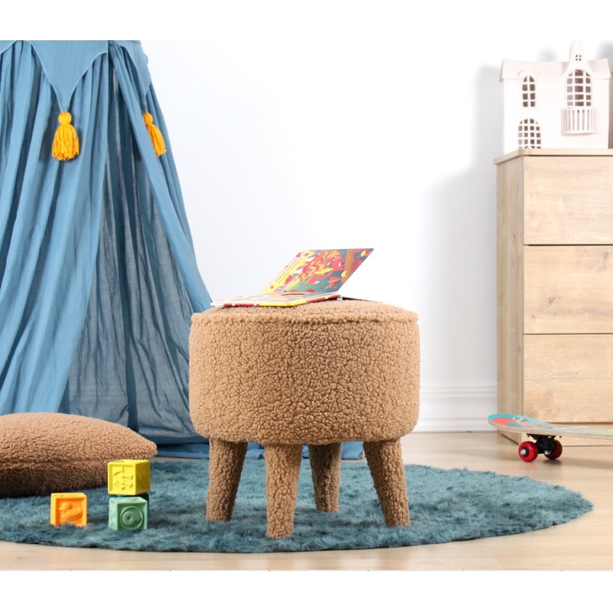 Sgabello PIXI Ø 38 cm, marrone