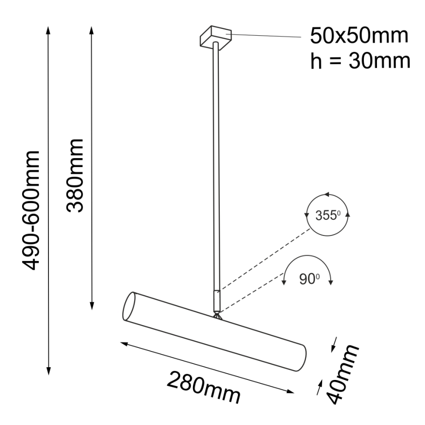 Shilo - Lampadario su palo 1xGU10-MR11/15W/230V nero