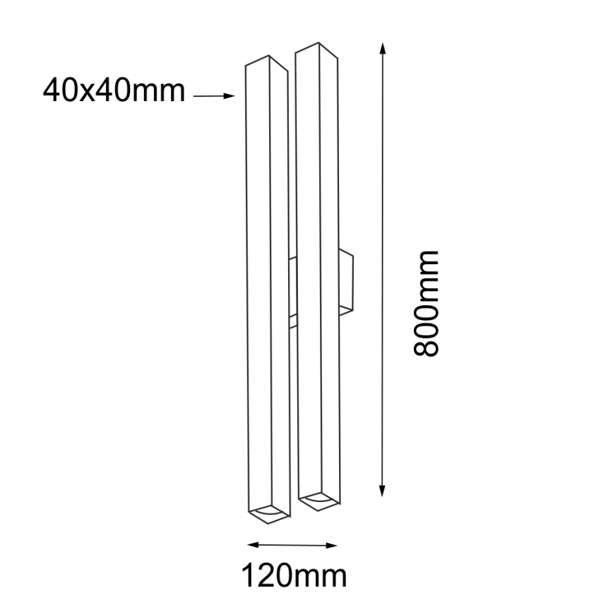 Shilo - Applique  4xGU10/15W/230V nera