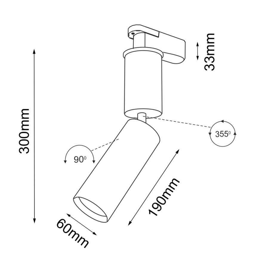 Shilo - Faretto per sistema a binario 1xGU10/15W/230V bianco