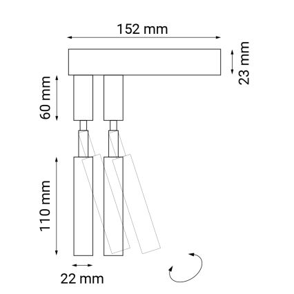 Shilo - Faretto da parete 2xG9/10W/230V nero