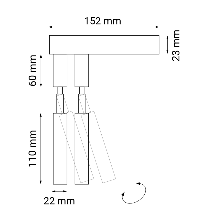 Shilo - Faretto da parete 2xG9/10W/230V nero