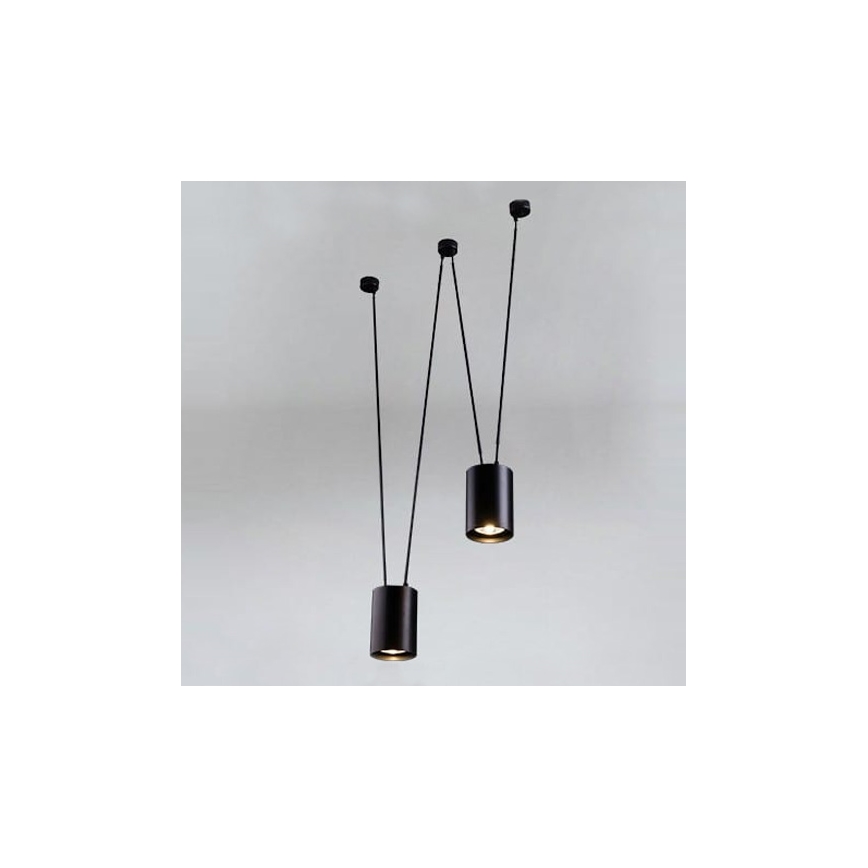Shilo - Lampadario a sospensione con filo 2xGU10/15W/230V ragno nero