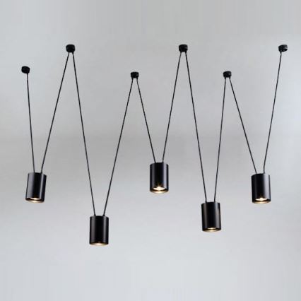 Shilo - Lampadario a sospensione con filo 5xGU10/15W/230V ragno nero