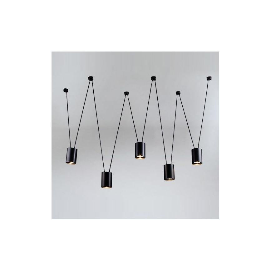Shilo - Lampadario a sospensione con filo 5xGU10/15W/230V ragno nero