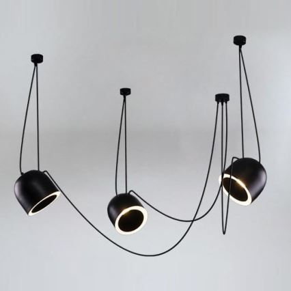 Shilo - Lampadario a sospensione con filo 3xE14/15W/230V ragno nero