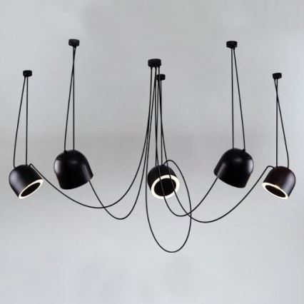 Shilo - Lampadario a sospensione con filo 5xE14/15W/230V ragno nero