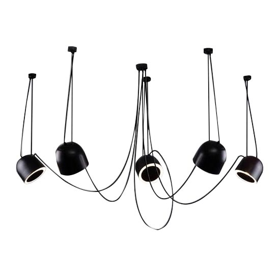 Shilo - Lampadario a sospensione con filo 5xE14/15W/230V ragno nero