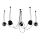 Shilo - Lampadario a sospensione con filo 5xE14/15W/230V ragno nero