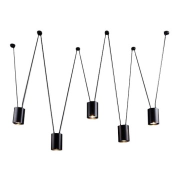 Shilo - Lampadario a sospensione con filo 5xGU10/15W/230V ragno nero