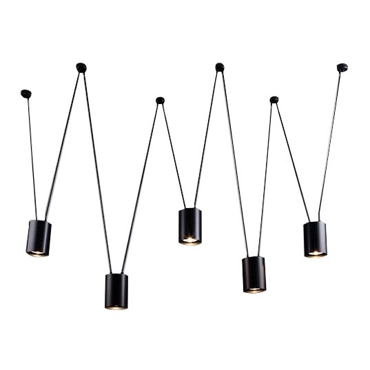 Shilo - Lampadario a sospensione con filo 5xGU10/15W/230V ragno nero