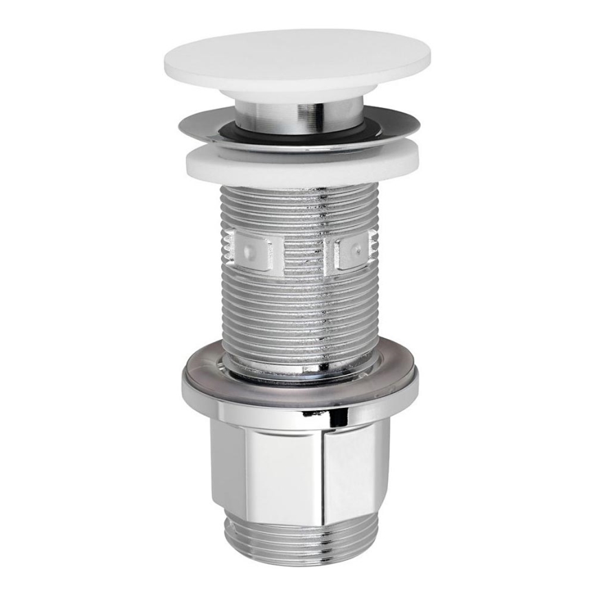 Silfra - Piletta per lavabo Ø 6,7 cm bianco/cromo lucido