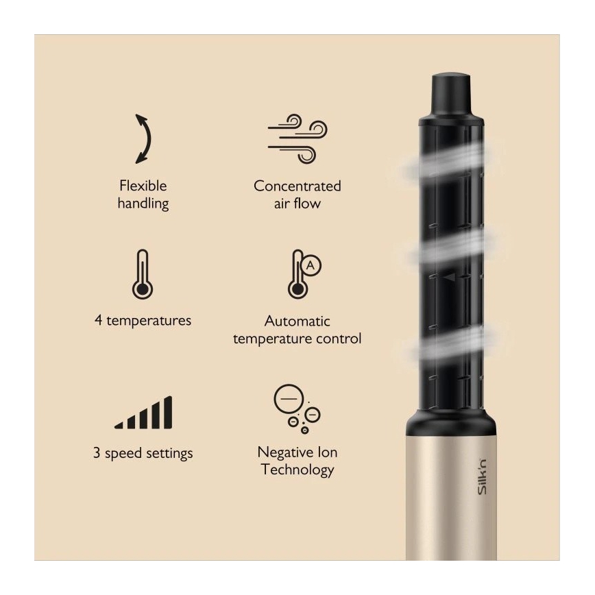 Silk’n - Asciugacapelli SILKYAIR FLEX 230V nero/oro