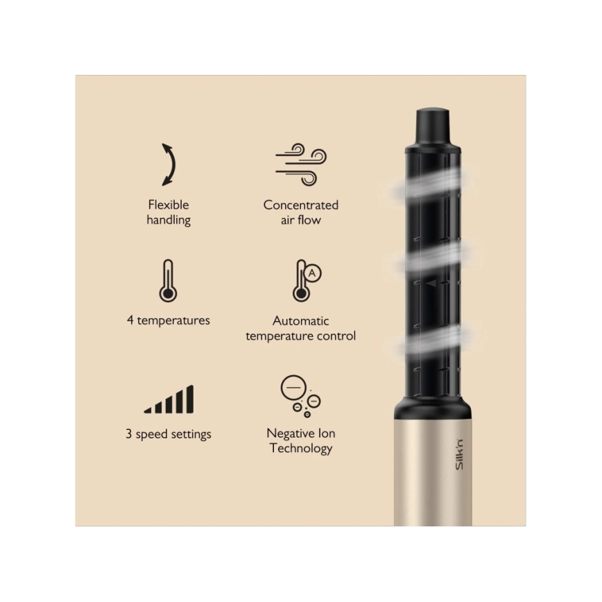 Silk’n - Asciugacapelli SILKYAIR FLEX 230V nero/oro
