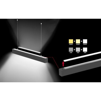 Sinclair - Plafoniera LED LSM LED/20W/230V 3000K/4000K/5000K 60 cm nero