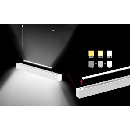 Sinclair - Plafoniera LED LSM LED/40W/230V 3000K/4000K/5000K 120 cm argento