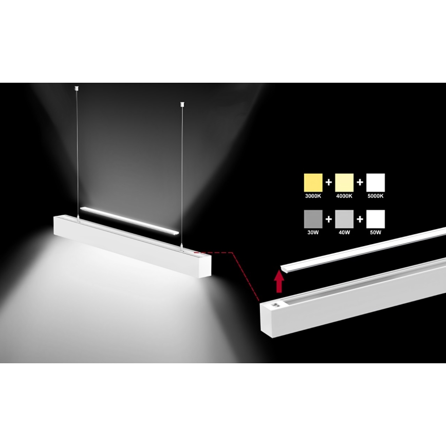 Sinclair - Plafoniera LED LSM LED/40W/230V 3000K/4000K/5000K 120 cm argento